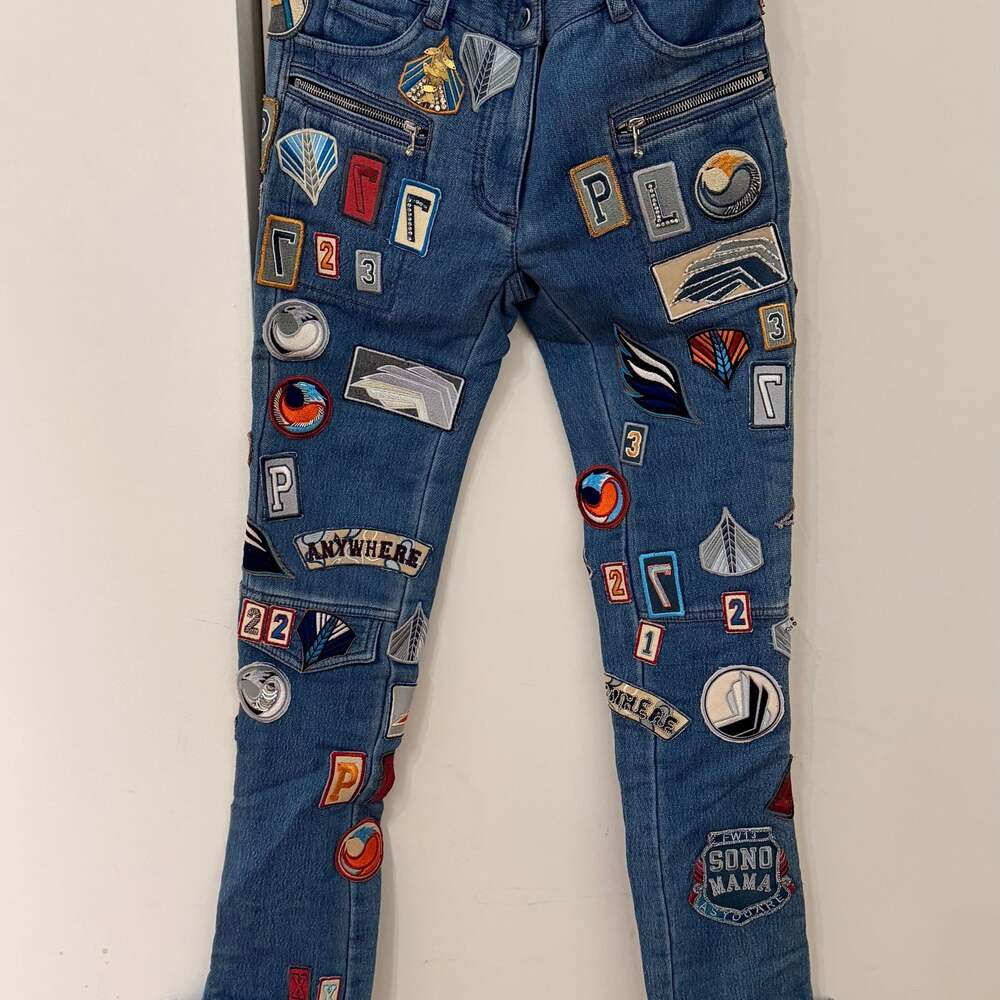 3.1 Phillip Lim Liberty Embellished Patch Slouchy Jeans